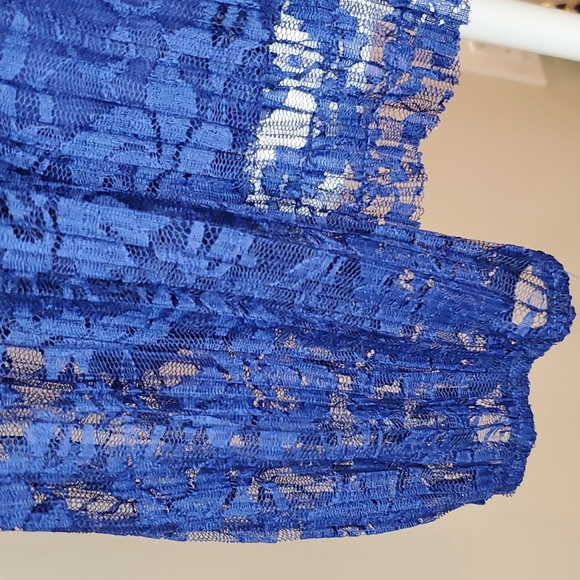 🎉HP🎉 INC International Concepts NWOT Size S Sapphire Blue Lace Top! 💙💘💙 - Picture 3 of 12